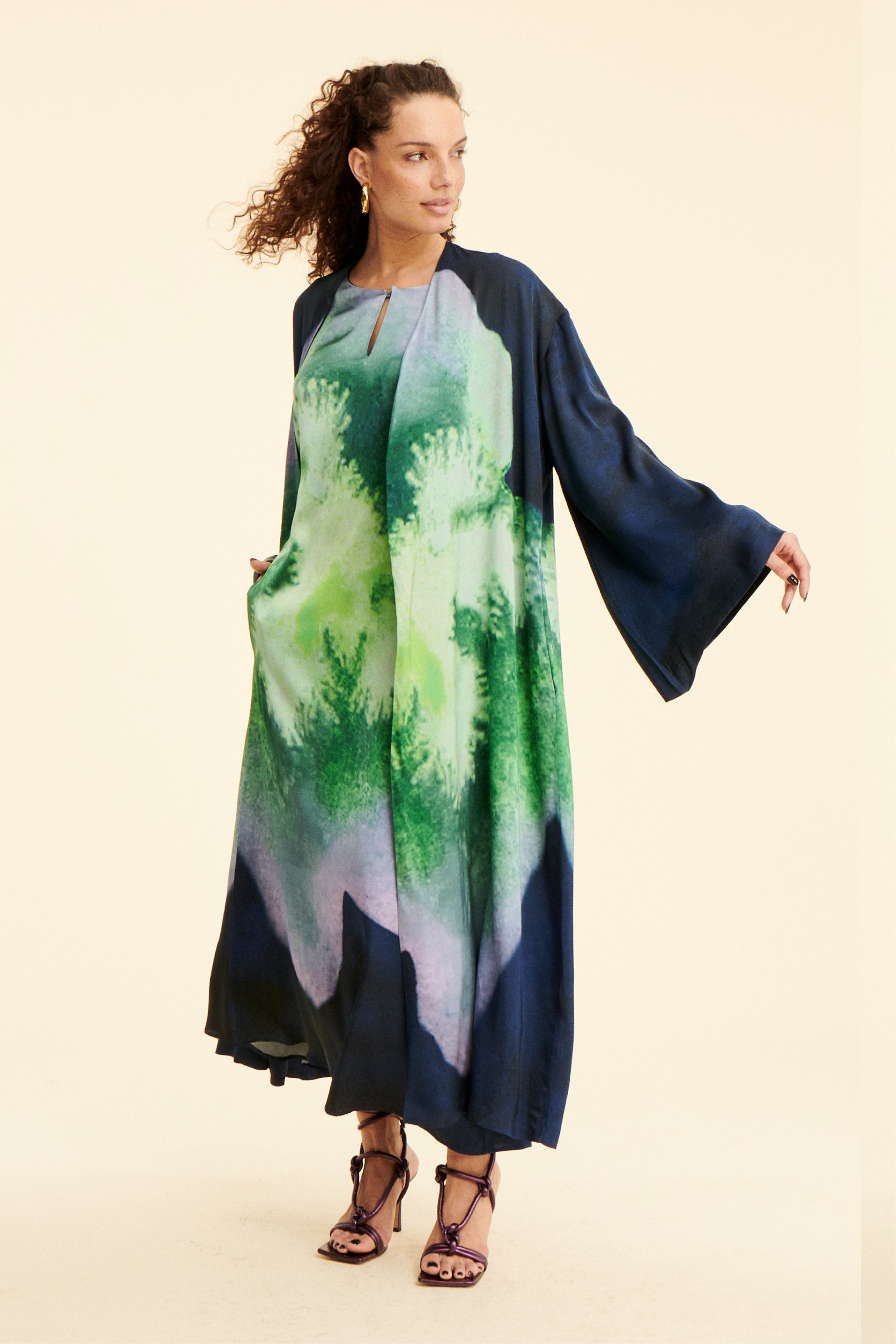 Elegant Abaya Kaftan in rich fabric, designed by SAAHN